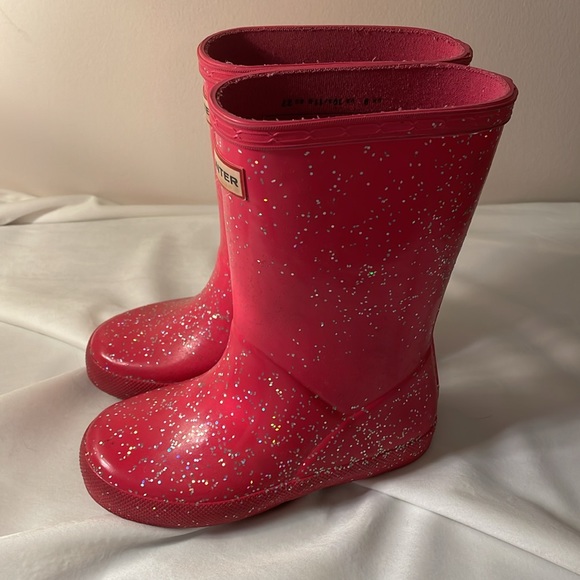 Hunter Kids First Original Classic Glitter Rain Boot -Size 10 - Picture 4 of 7